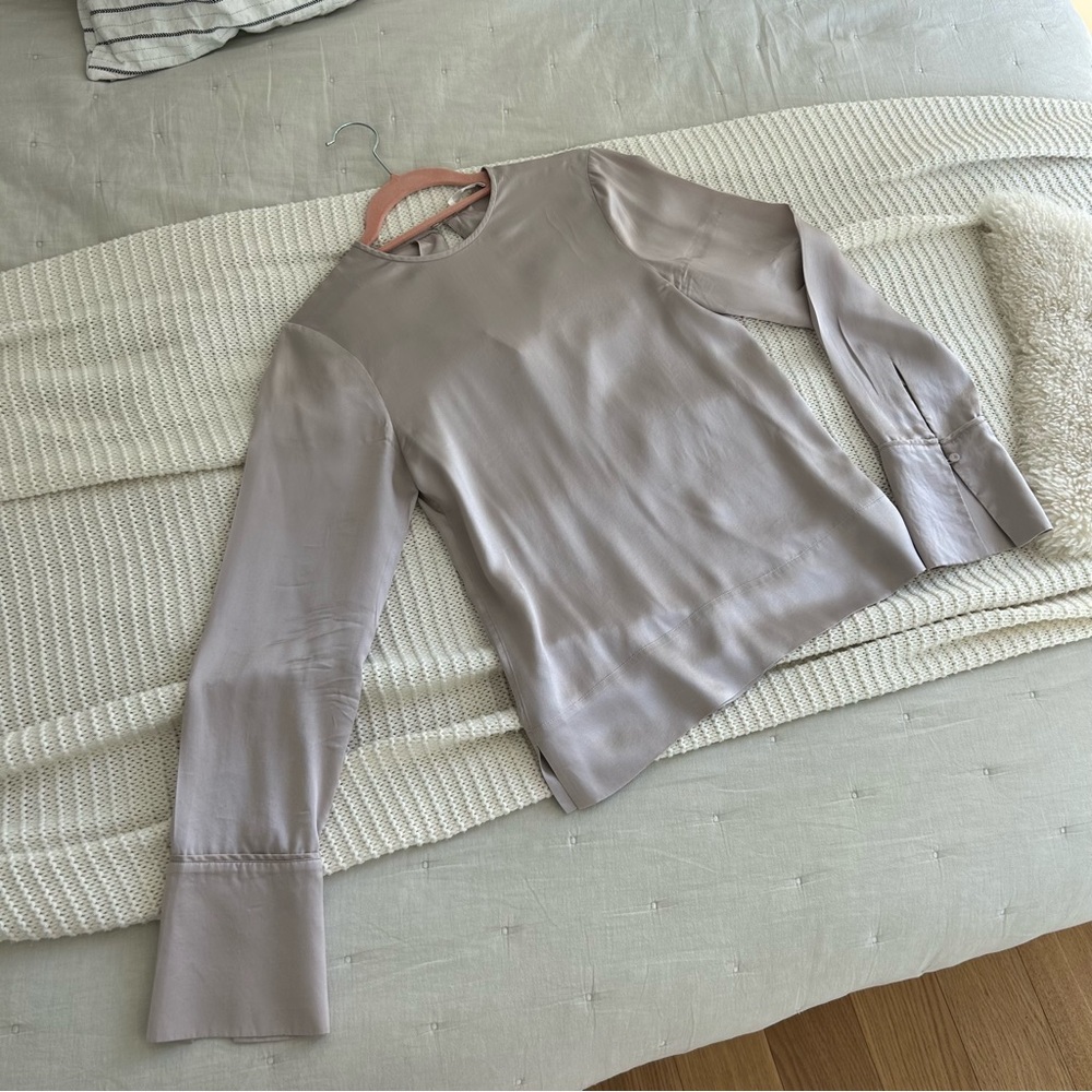 H&M PREMIUM 100% silk dusty pink blouse shirt XS SMALL